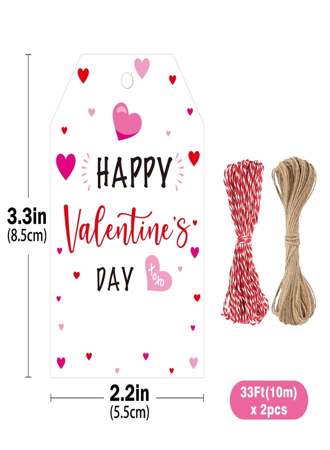 جيجاكرافت مجموعة جيج كرافت من ٥٠ قطعة من بطاقات هدايا عيد الحب - بطاقات عيد حب سعيد مع خيط، ملصقات أكياس حلوى ورقية بيضاء لتوزيعات الحفلات، والمشاريع الصغيرة، وتبادل الهدايا في الفصول الدراسية - Image 2